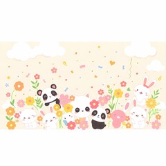 Fototapeta premium easter card with eggs and bunny