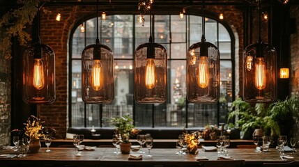 Elegant dining experience in a cozy restaurant interior decor evening ambiance modern setting captivating view