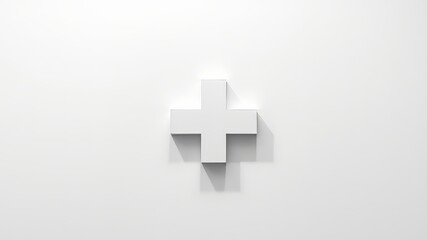 Obraz premium Abstract Plus Sign on White, Modern Art, Geometric Design