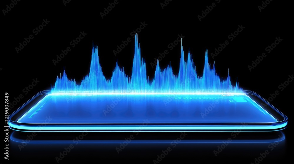 Aufkleber a digital stock chart showing sharp declines, displayed on a glowing tablet.