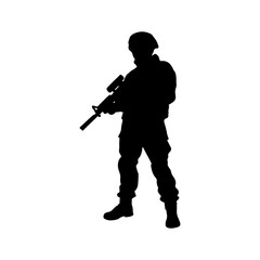 American soldier silhouette vector illustration design on white background.