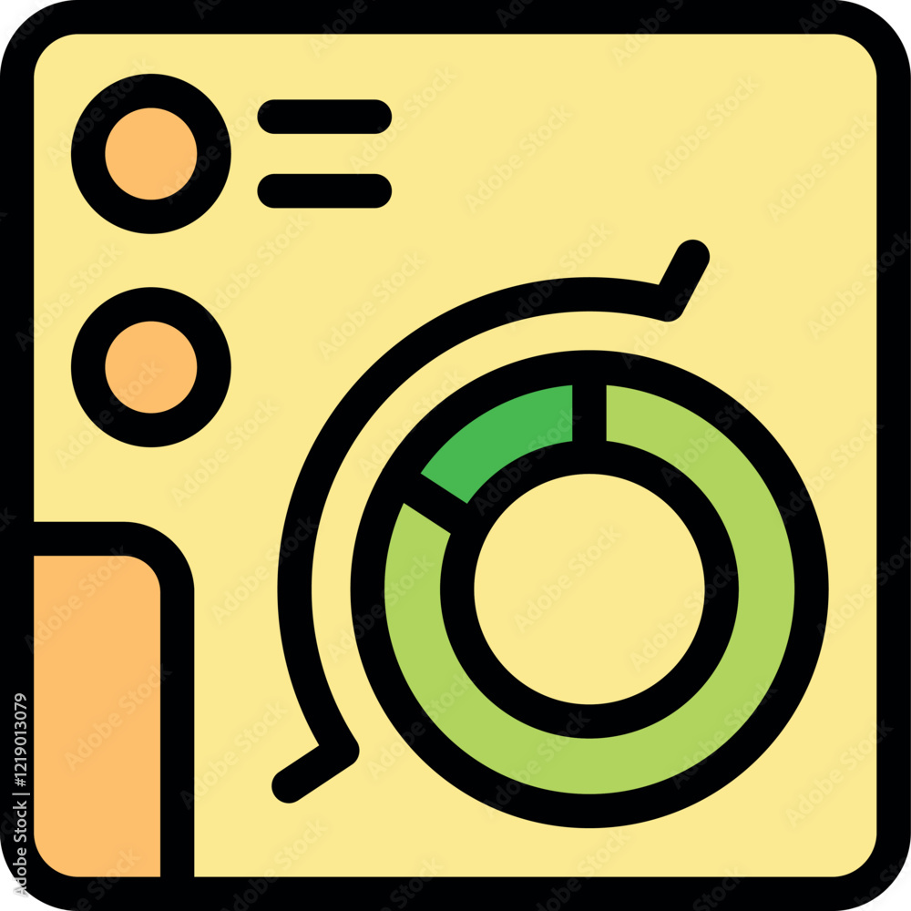 Poster website analytics dashboard displaying positive growth trend, visualized with a circular chart and d