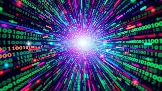 Binary Code Vortex - Digital Data Flow
