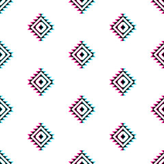 ethnic ikat geometric tribal aztec seamless pattern. design for background, notebook cover, carpet, cloth, batik, textile, paper print, sarong, card, floor, curtain, fabric print, ceramic