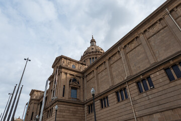 Vintage building palace museum in Barcelona, ​​Spain