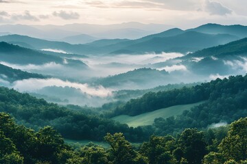 Obraz premium A mysterious and wonderful mountain scenery, Generative AI 