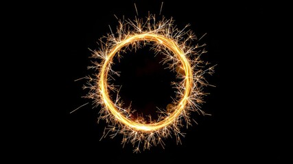 Burning Sparkler Circle - Long Exposure Zero
