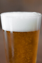 Glass of beer with blur background