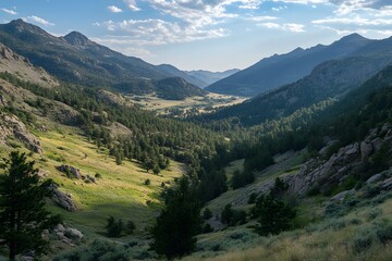 Fototapeta premium A mysterious and wonderful mountain scenery, Generative AI 