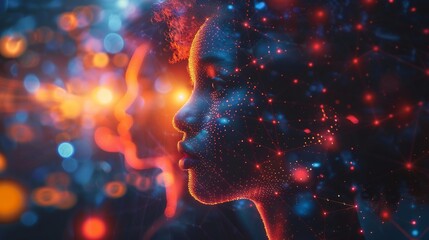 A dynamic artwork of a virtual team meeting