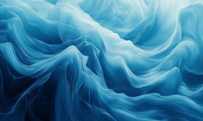 Obraz premium Abstract Blue Wave-like Texture Background with Smooth Fluid Shapes and Soft Lighting for Design Projects and Modern Art Concepts, Generative AI