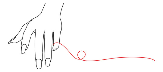 Line art illustration of hands