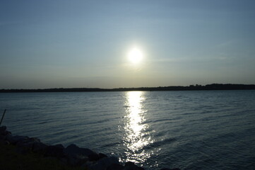 sunset over the lake