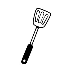 a line art drawing of a kitchen utensils