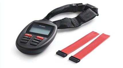 Fototapeta premium A blood glucose meter with test strips on a white isolated background