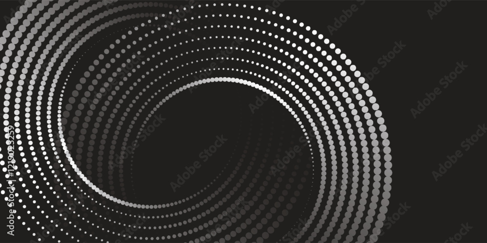 Poster 3d techno abstract background overlap layer on dark space with glowing white circles shape decoratio
