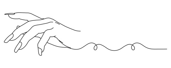 Line art illustration of hands