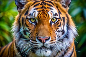 Fototapeta premium Majestic Tiger Close-Up: Fierce Eyes, Powerful Headshot