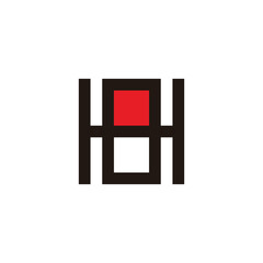 Letter H indonesia flag, square geometric symbol simple logo vector
