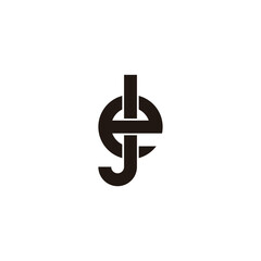 Letter J and e square circle geometric symbol simple logo vector