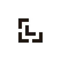 Obraz premium Letter L, squares arrows geometric symbol simple logo vector