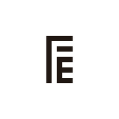 Letter r, F and E square geometric symbol simple logo vector
