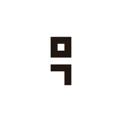 Letter o, q square geometric symbol simple logo vector