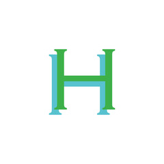 Letter H double geometric symbol simple logo vector