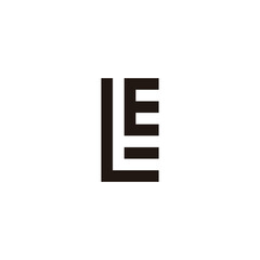 Letter L, t and E square geometric symbol simple logo vector