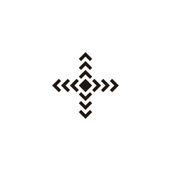 Plus, arrow geometric symbol simple logo vector