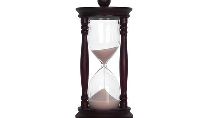 Elegant Wooden Hourglass Time Sand Timer Isolated