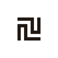 Letter N and z square line geometric symbol simple logo vector