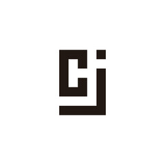 Letter C and j square geometric symbol simple logo vector