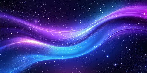 Obraz premium Abstract purple and blue gradient background with wavy lines, glowing effect. 