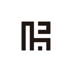 Letter m, n and t square geometric symbol simple logo vector