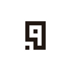 Obraz premium Letter q square dot, geometric symbol simple logo vector
