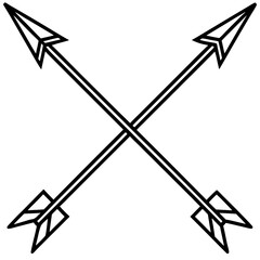 Minimalist Crossed Arrows Line Art Collection