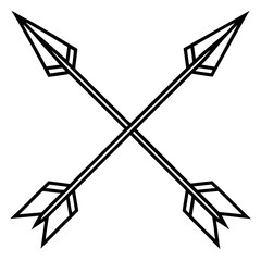 Minimalist Crossed Arrows Line Art Collection