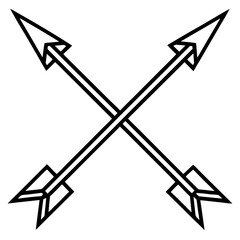 Minimalist Crossed Arrows Line Art Collection