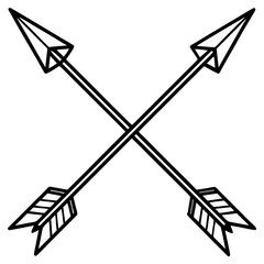 Minimalist Crossed Arrows Line Art Collection