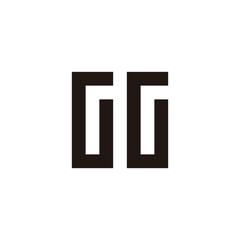 Letter GG square geometric symbol simple logo vector