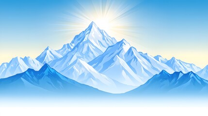 Fototapeta premium Majestic Sunrise Over Snowy Mountain Range