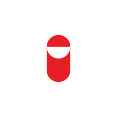 Capsule and pill, indonesia flag geometric symbol simple logo vector