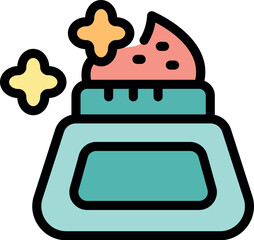 Open container of cosmetic cream shining, perfect for beauty and skincare routines