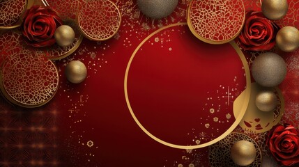 Circle Frame With Festive Patterns for New Year