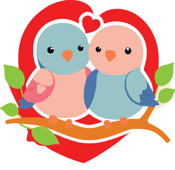 two birds on a branch