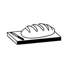 illustration of bread on cutting board