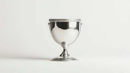 Silver trophy on white background; achievement, success (1)