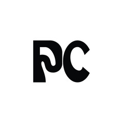 PC monogram logo design letter text name symbol monochrome logotype alphabet character simple logo