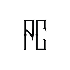 PC monogram logo design letter text name symbol monochrome logotype alphabet character simple logo